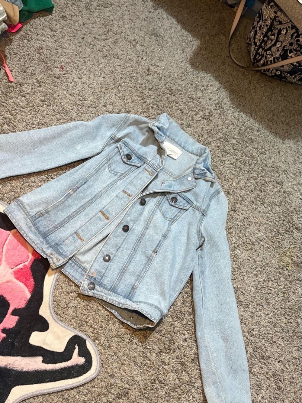 Light Wash Denim Jacket - Classic Button Front